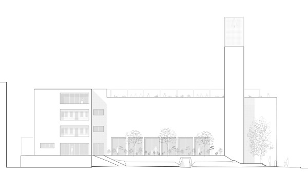 3. Preis: Arge Klumpp + Klumpp Architekten/ Von M Architekten (beide Stuttgart); Ansicht Ost