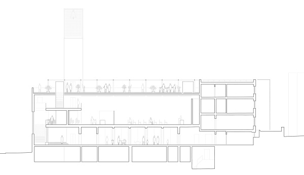 3. Preis: Arge Klumpp + Klumpp Architekten/ Von M Architekten (beide Stuttgart); L�ngsschnitt