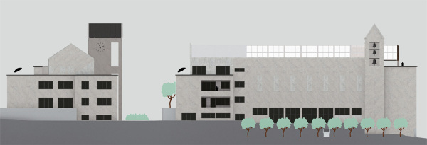 2. Preis: prinzmetal (Stuttgart/K�ln); Ansicht S�d und Ost