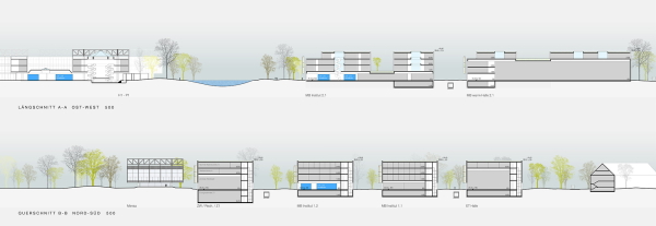 2. Preis: bizer architekten mit koeber Landschaftsarchitektur (beide Stuttgart). Schnitte