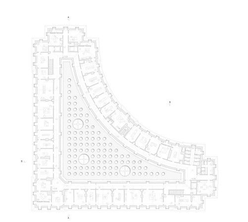 Anerkennung: Staab Architekten (Berlin). Grundriss Obergeschoss