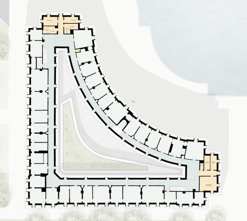 1. Preis: Spital-Frenking + Schwarz (Dortmund). Grundriss Obergeschoss