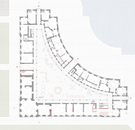 3. Preis: VON M (Stuttgart). Grundriss Erdgeschoss