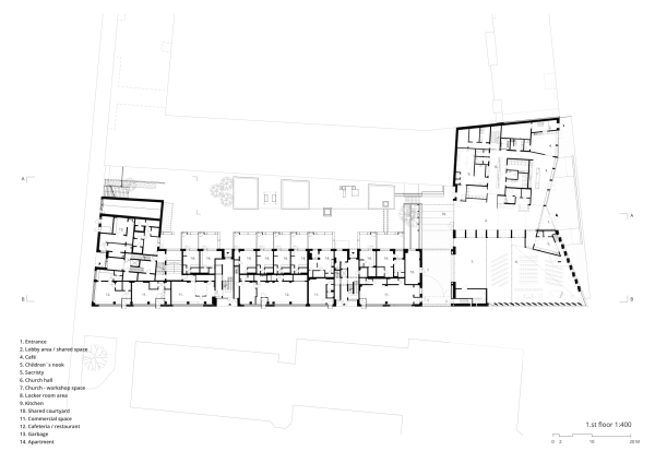 Kirche und Wohnen in Vantaa von Oopeaa