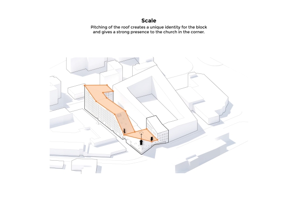 Kirche und Wohnen in Vantaa von Oopeaa