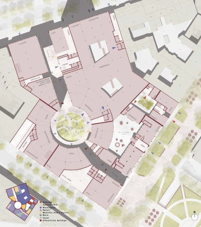 4. Preis: Mckler Architekten (Berlin) mit Sowatorini Landschaft (Berlin), Grundriss Erdgeschoss