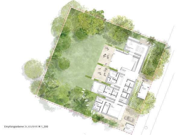 2. Preis: Gerber Architekten, Grundriss Empfangsebene