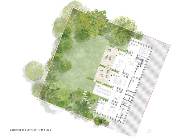 2. Preis: Gerber Architekten, Grundriss Gartenebene
