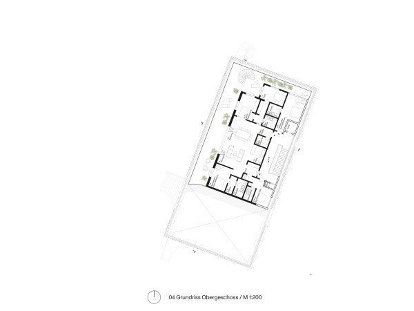1. Preis: Gustav D�sing mit wolff:architekten mit Architekten f�r nachhaltiges Bauen und emmerik garden design and research, Grundriss Obergeschoss
