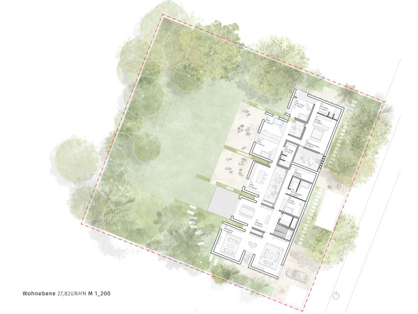 2. Preis: Gerber Architekten, Grundriss Wohnebene