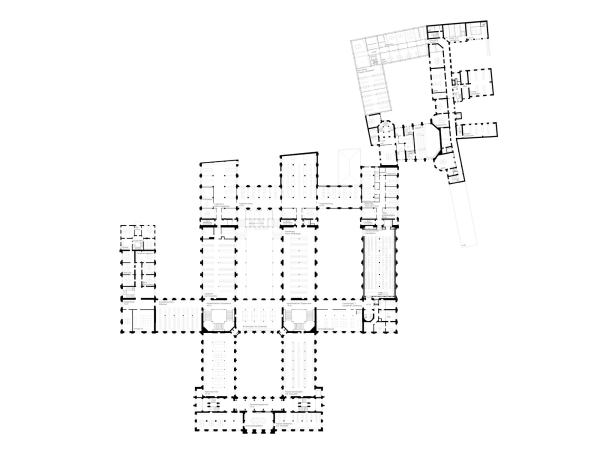 2. Preis: Staab Architekten mit Levin Monsigny Landschaftsarchitekten (beide Berlin). Grundriss 1. Obergeschoss