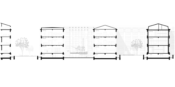 2. Preis: Staab Architekten mit Levin Monsigny Landschaftsarchitekten (beide Berlin). Schnitt Ost-West