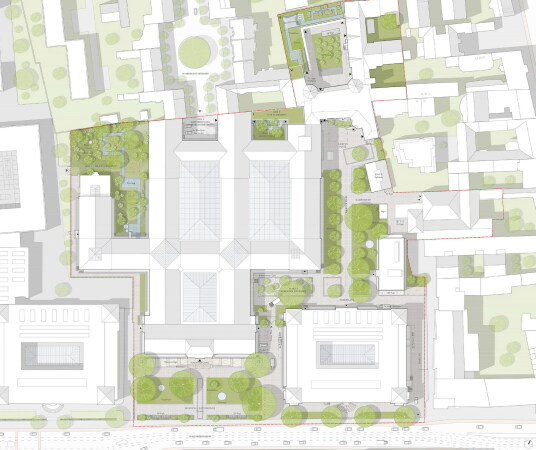 3. Preis: allmannwappner (M�nchen) mit Rabe landschaften (Hamburg). Lageplan
