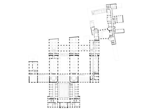 2. Preis: Staab Architekten mit Levin Monsigny Landschaftsarchitekten (beide Berlin). Grundriss 2. Obergeschoss