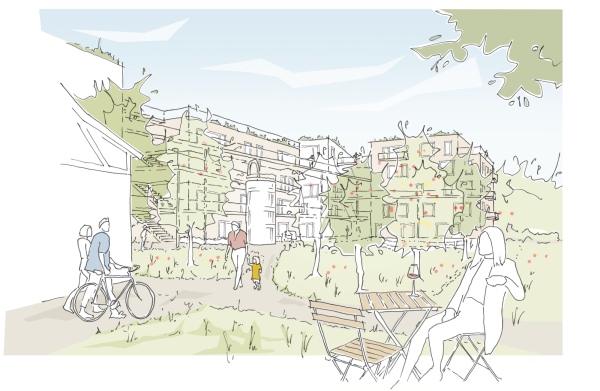 Visualisierung Projekt Leben in der Vorstadt in Schorndorf von Atelier Kaiser Shen