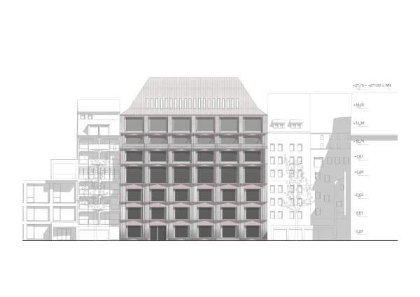 1. Preis: DMSW Architekten / MOZIA / HEG Beratende Ingenieure (Berlin), Ansicht Friedrichstrae