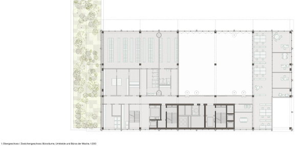 2. Preis: EM2N (Zrich). Grundriss 1. Obergeschoss