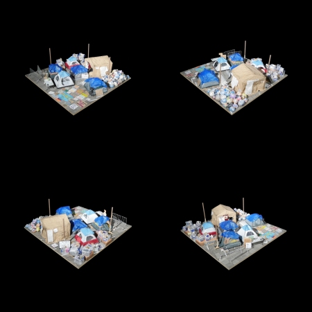 1:10-Modell von Occupy Wall Street 2011 in New York, gebaut fr die Ausstellung Protest/Architektur von den Studierenden Tang Yishui und Xu Xiaoru, Technische Universitt Mnchen, betreut von Andreas Kretzer (Lehrauftrag)