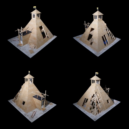 1:10-Modell der Lobau-bleibt!-Proteste 20212022 in Wien gebaut fr die Ausstellung Protest/Architektur von den Studierenden Laurie Castella und Mathilde Larose der Technischen Universitt Mnchen, betreut von Andreas Kretzer (Lehrauftrag)