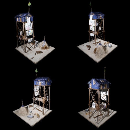 1:10-Modell der Republik Freies Wendland 1980 in Gorleben, gebaut für die Ausstellung Protest/Architektur von den Studierenden Tuvanna Gül und Maria Karaivanova, Technische Universität München, betreut von Andreas Kretzer (Lehrauftrag)