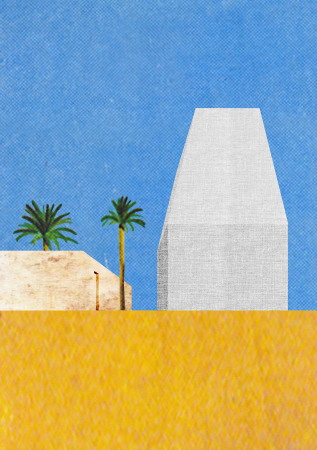 Monadnock: Oosterling Bro- und Wohnhaus, Groningen, Niederlande, 2016, Collage Wettbewerbsentwurf