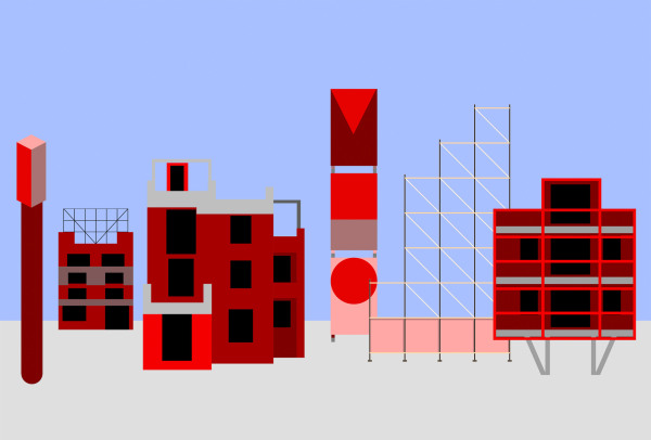 Conen Sigl Architekt:innen: Teatrino, Zeichnung erstellt fr die Ausstellung Still, a matter of Art, far  Forum darchitectures, Lausanne, Schweiz, 2018