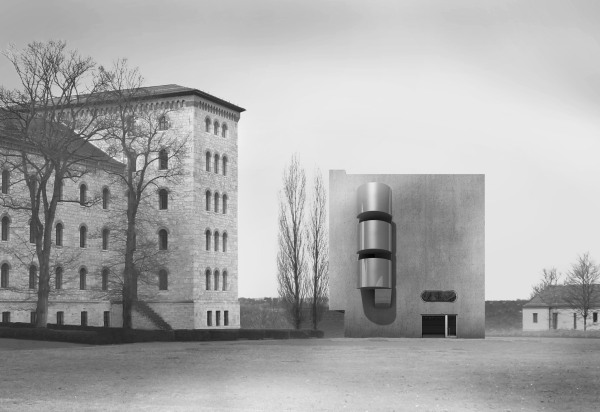 Almannai Fischer Architekten: Studierendenwohnheim, Weimar, Deutschland, 20172025, Visualisierung der Ostfassade, Wettbewerbsentwurf
