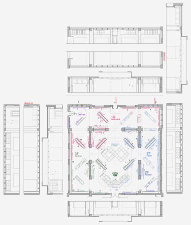 Claudia Cavallar: Post Otto Wagner: Von der Postsparkasse zur Postmoderne, Ausstellung im MAK, Wien, sterreich, 2018, Grundriss und Schnitte