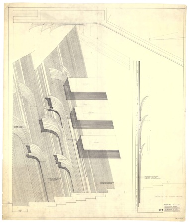 Oper und Musiktheater, Essen, 1959; 1961-1988 Bleistift auf Transparentpapier, 104,6 x 89 cm