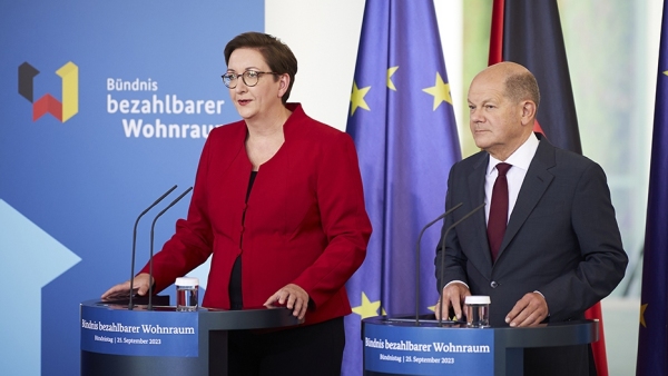 Am 25. September hatten Klara Geywitz und Olaf Scholz zum zweiten Mal  in dieser Legislaturperiode zum Bndnistag Bezahlbarer Wohnraum ins Kanzleramt geladen.