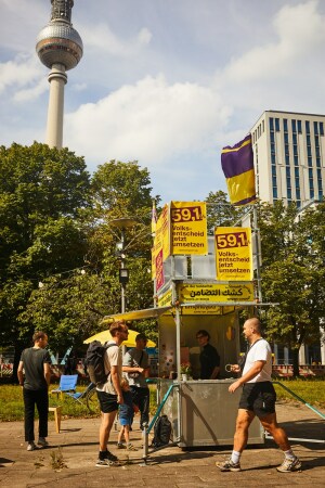Kiosk X Deutsche Wohnen & Co Enteignen, Molkenmarkt, Berlin-Mitte, 25.-27. August 2023