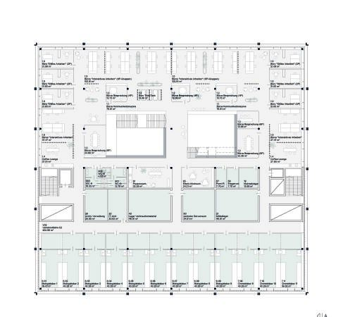 1. Preis: SWAP Architektur (Wien); Grundriss 2. Obergeschoss