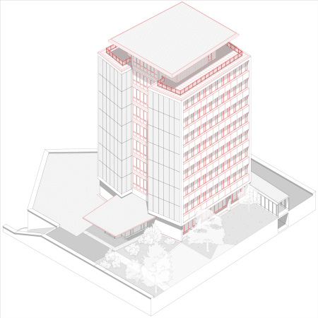 Axonometrische Darstellung des Umbaus