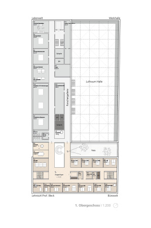 3. Preis: Nickl & Partner (Mnchen) mit Rainer Schmidt Landschaftsarchitekten und Stadtplaner (Mnchen). Grundriss 1. Obergeschoss