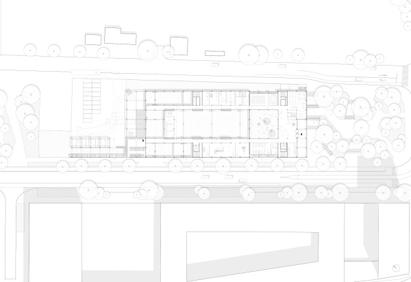 1. Preis: HENN (Mnchen) mit studio grngrau Landschaftsarchitektur (Dsseldorf). Grundriss Erdgeschoss