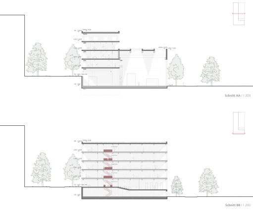 3. Preis: Nickl & Partner (Mnchen) mit Rainer Schmidt Landschaftsarchitekten und Stadtplaner (Mnchen). Schnitte