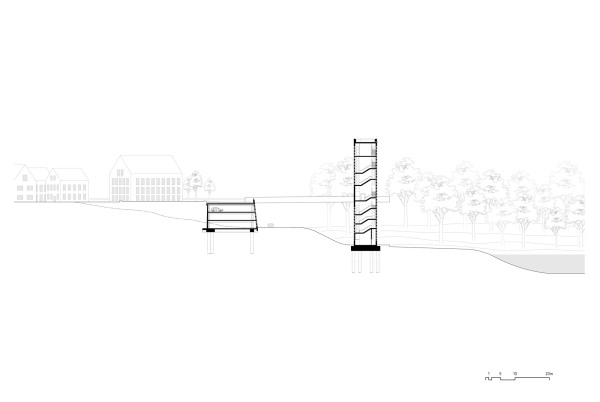 Querschnitt Parkhaus und Turm