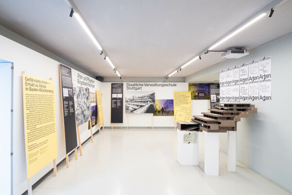 Ausstellung „Gefährdete Arten – Erhalt vs. Abriss“ im BDA Wechselraum in Stuttgart Anfang des Jahres