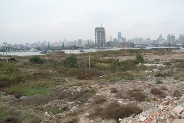 Shanghai Houtan Park vor der Parkgestaltung, China, 2006