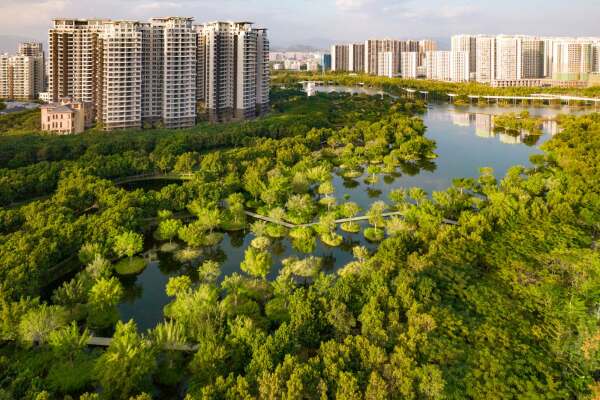 Sanya Dong�an Wetland Park in der Provinz Hainan, China, 2021