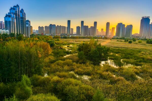 Qunli Stormwater Park in Haerbin City, Provinz Heilongjiang, China, 2018