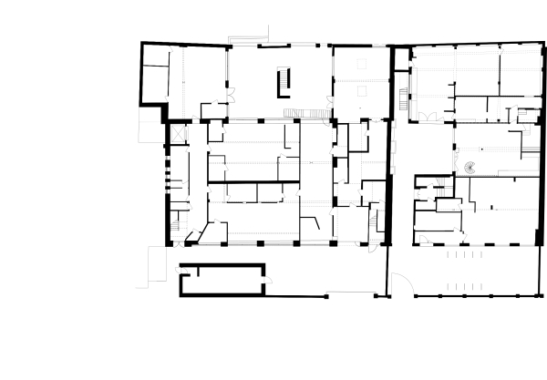 De Beauvoir 98100: Struktur des Erdgeschosses im vorgefundenen Bestand