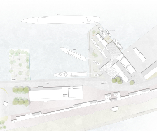 3. Preis: Pool Leber Architekten mit Zaharias Landschaftsarchitekten (M�nchen). Lageplan