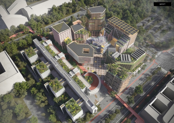 1. Platz: Site Practice (Amsterdam) mit ZUS (Rotterdam): Wettbewerbsbeitrag von 2022, Perspektive