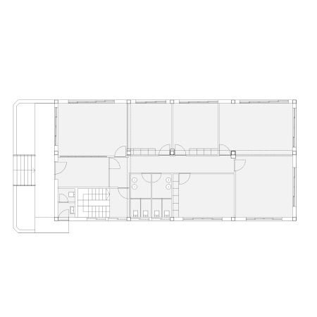 Grundriss Obergeschoss Bestand vor dem Umbau