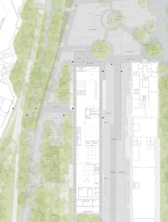 Anerkennung: Burger Rudacs Architekten (Mnchen) mit BEM Landschaftsarchitekten (Mnchen)  Grundriss Erdgeschoss