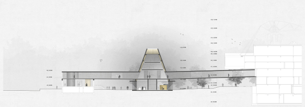 1. Preis: Innauer Matt Architekten (Bezau) mit Andreas Geser Landschaftsarchitekten (Zrich)  Querschnitt