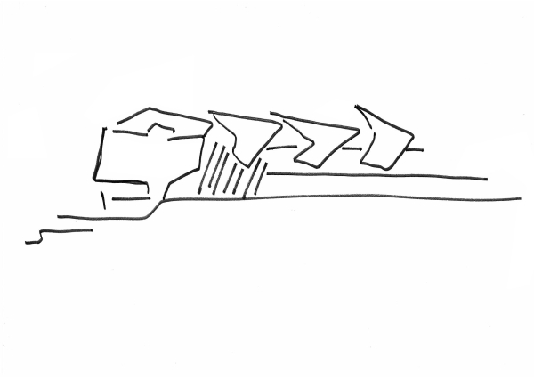 Hofansicht Oberstufenneubau Skizze