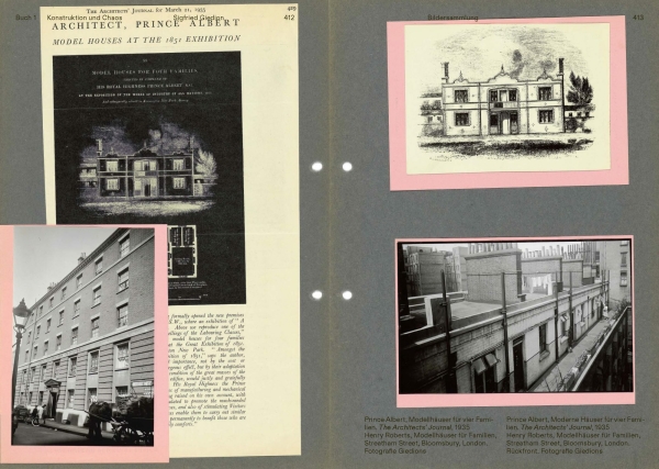 Bildsammlung zu Modellhusern fr Familien in London (The Architects Journal, 1935; Fotografien Giedions)
