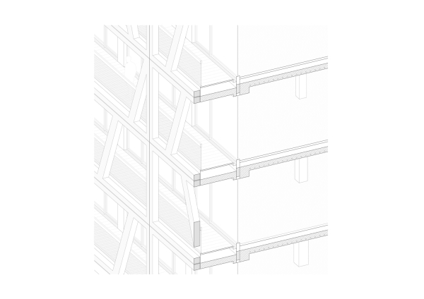 Axonometrischer Fassadenschnitt